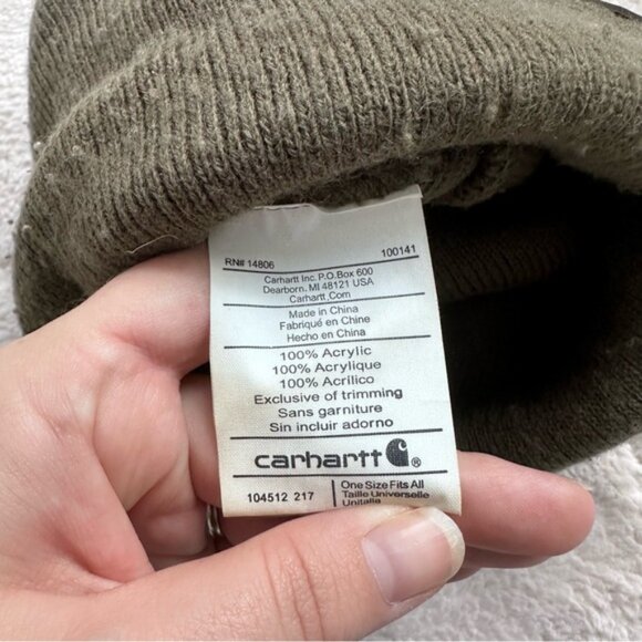 Carhartt | Olive Gray Rib Knit Hat | One Size Fits Most - Picture 6 of 6
